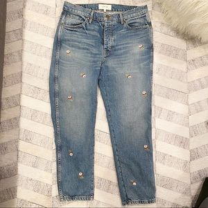 The GREAT Jeans Rigid Fellow Floral Embroidered